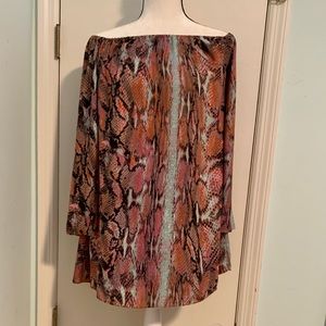 Buddy Love Snake Print Dress w/ Long Sleeves